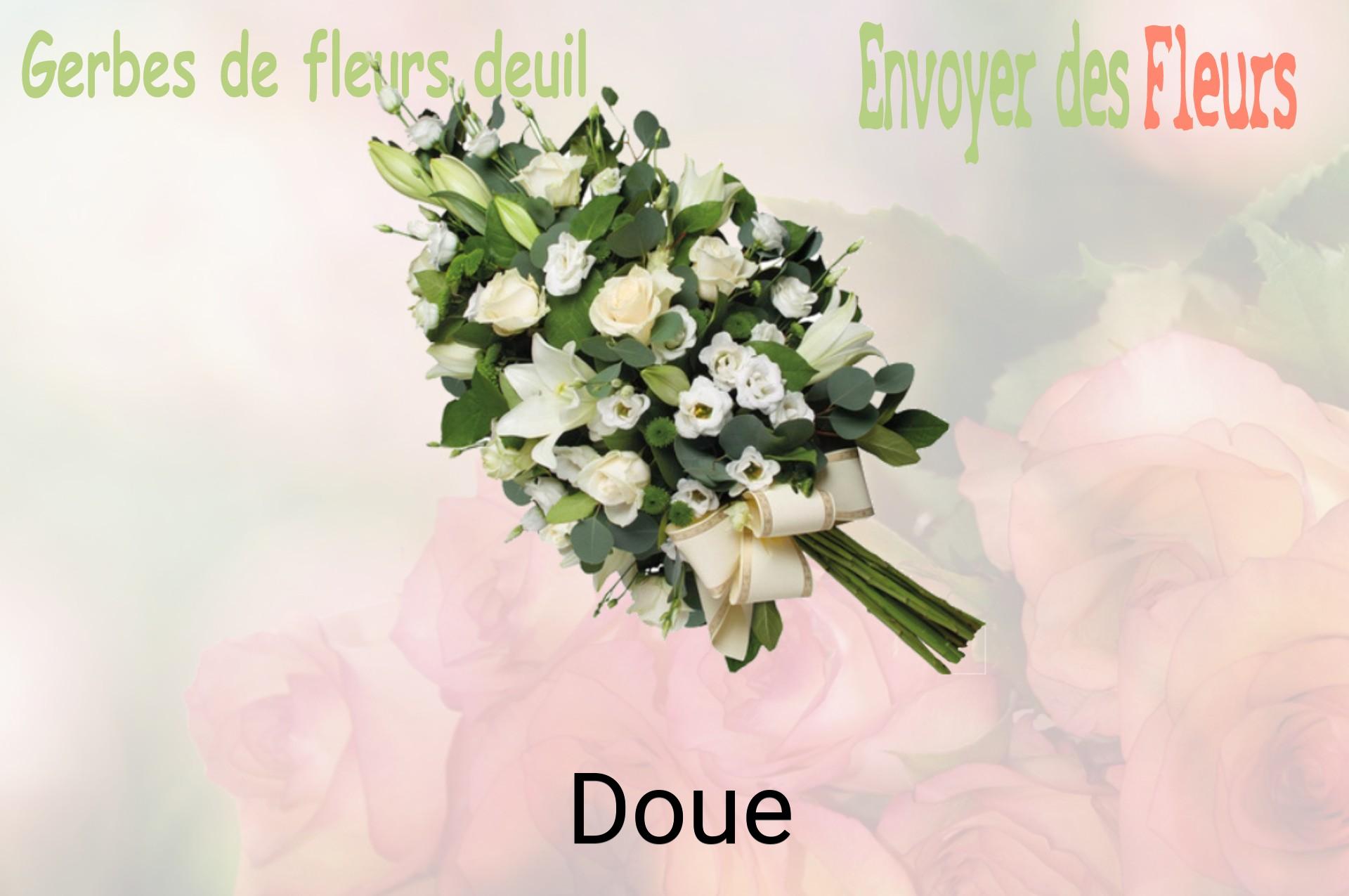 Gerbe de fleurs de deuil livrée à Doue